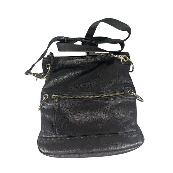 The Sak Brown Leather Crossbody Shoulder Bag Zip Pocket Boho Slouchy Style - Picture 5 of 9